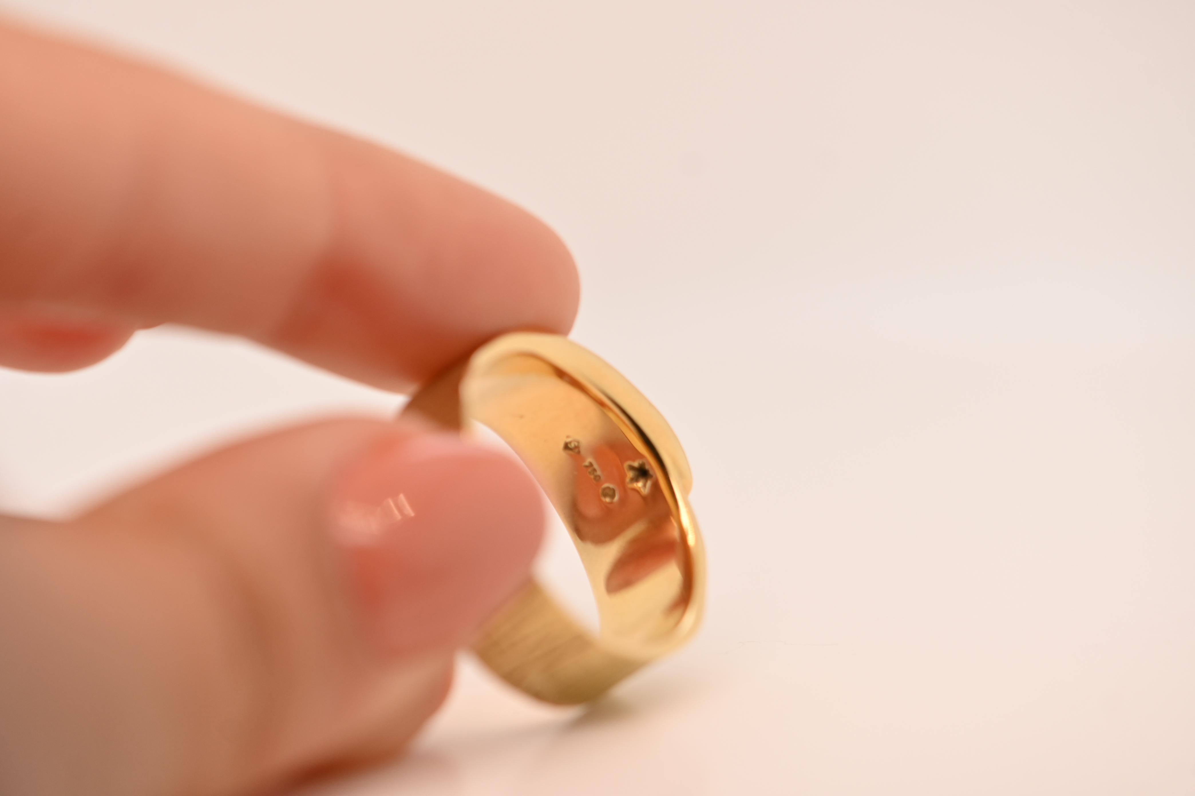 Artisan 18 Carat Gold Diamond Band Ring For Sale