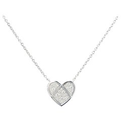 18 Carat Gold Diamonds Necklace, White Gold, L'Attrape Coeur Collection