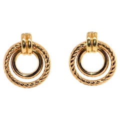 18 Carat Gold Double Creole Earrings