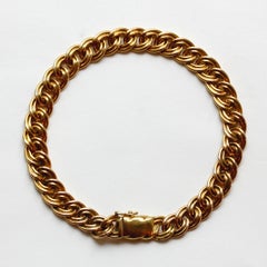 18 Carat Gold Double Curb Bracelet
