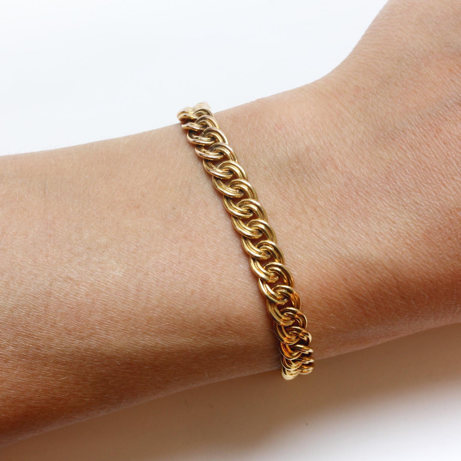 18 Carat Gold Double Curb Bracelet In Good Condition In Amsterdam, NL