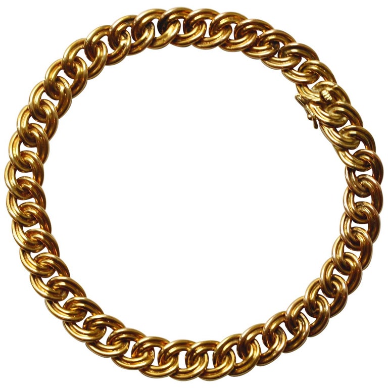  18  Carat  Gold  Double Curb Bracelet  at 1stdibs