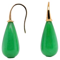 Pendientes de Oro de 18 Quilates con Piedra de Jade