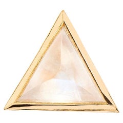 18 Carat Gold Earring, Yellow Gold, Moonstone, Lolita Collection