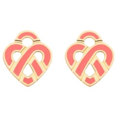18 Carat Gold Earrings, Yellow Gold, Cœur Entrelacé Collection