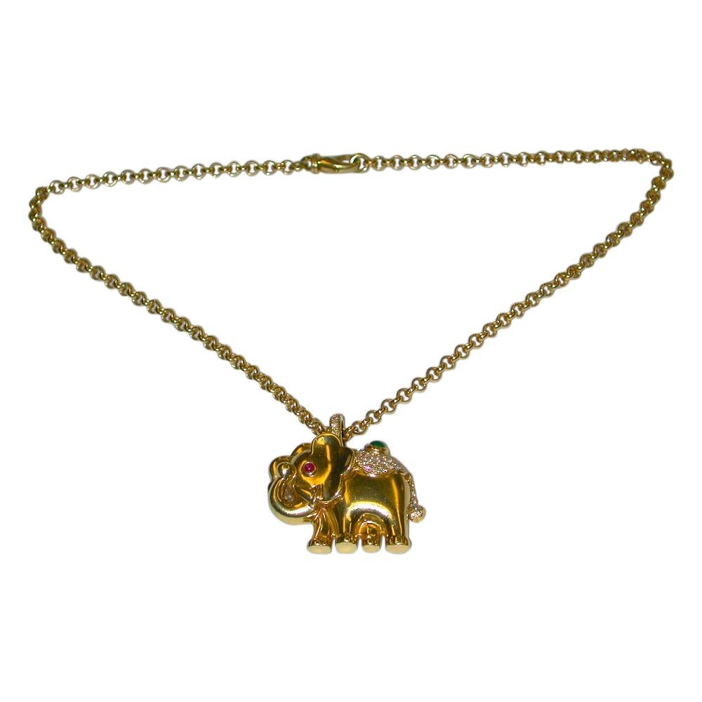 Gold Bee Pendant with Ruby Eyes on Chain at 1stDibs