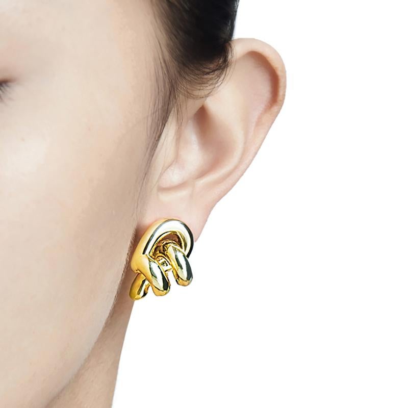 Modern 18 Carat Gold Expansion Earrings For Sale