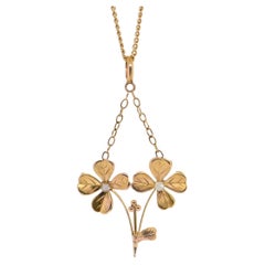18 Carat Gold Four Leaf Clover Pendant