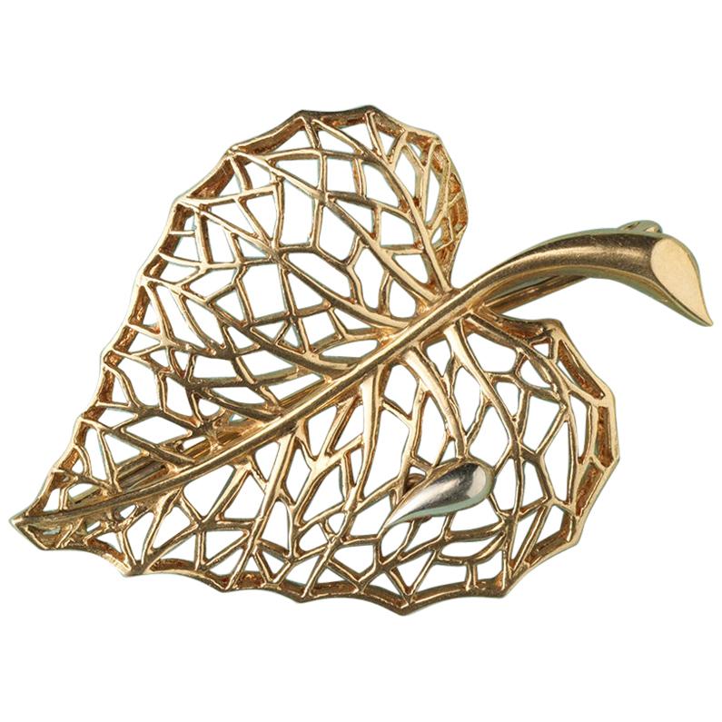 18 Carat Gold French Leaf Brooch