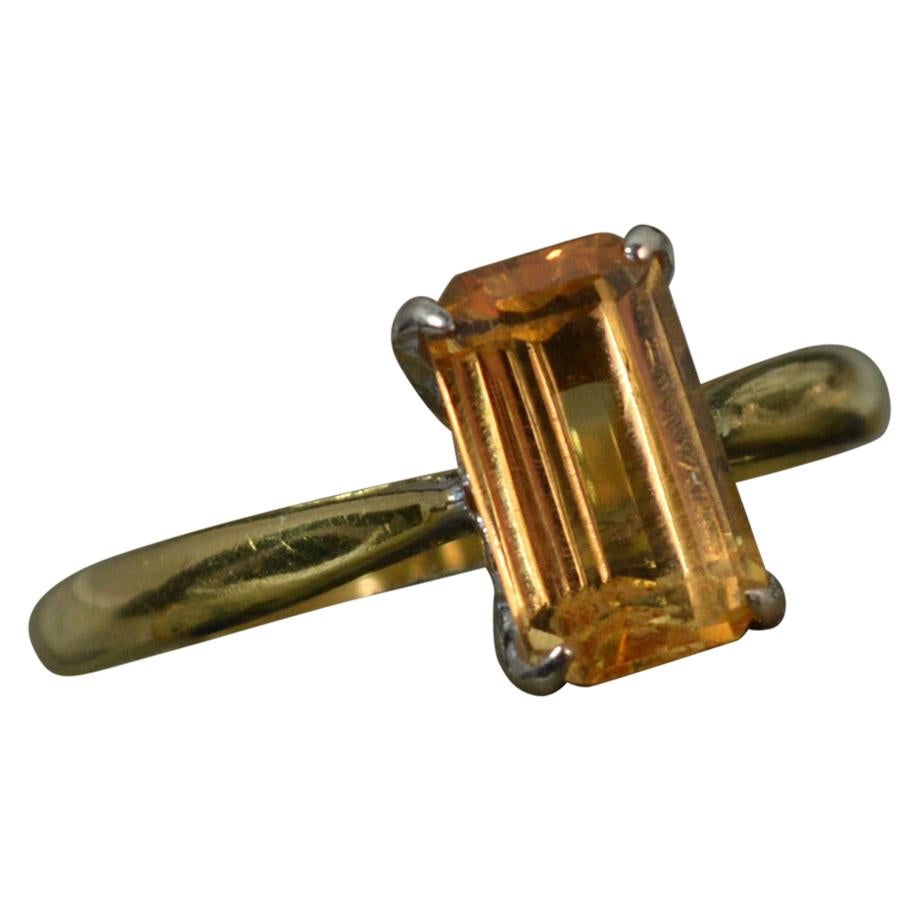 18 Carat Gold Golden Topaz Solitaire Engagement Ring