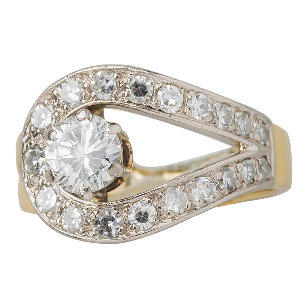 18 Karat Gold Creolenring mit Diamanten