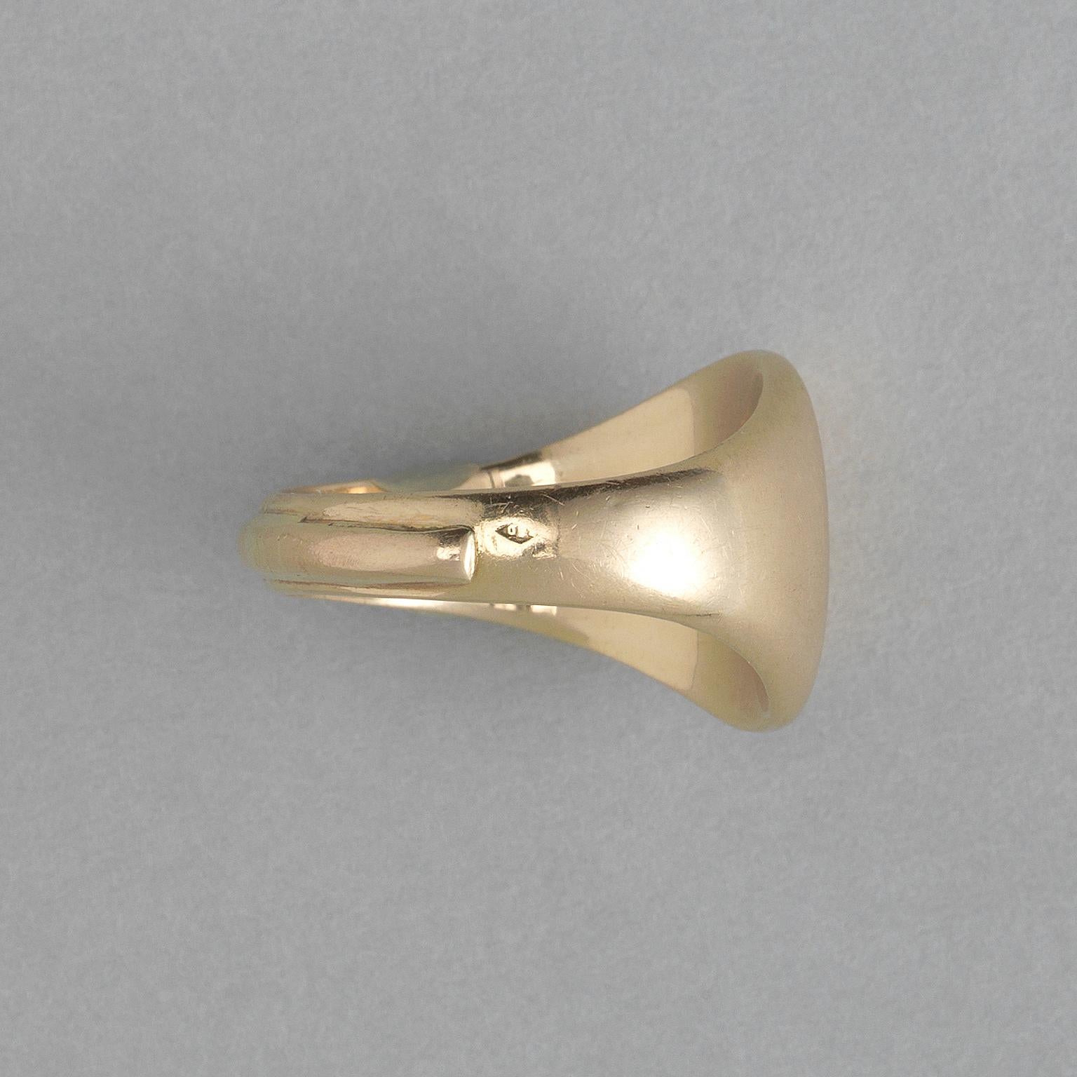 Art Deco 18 Carat Gold Jean Després Aquarius Zodiac Ring