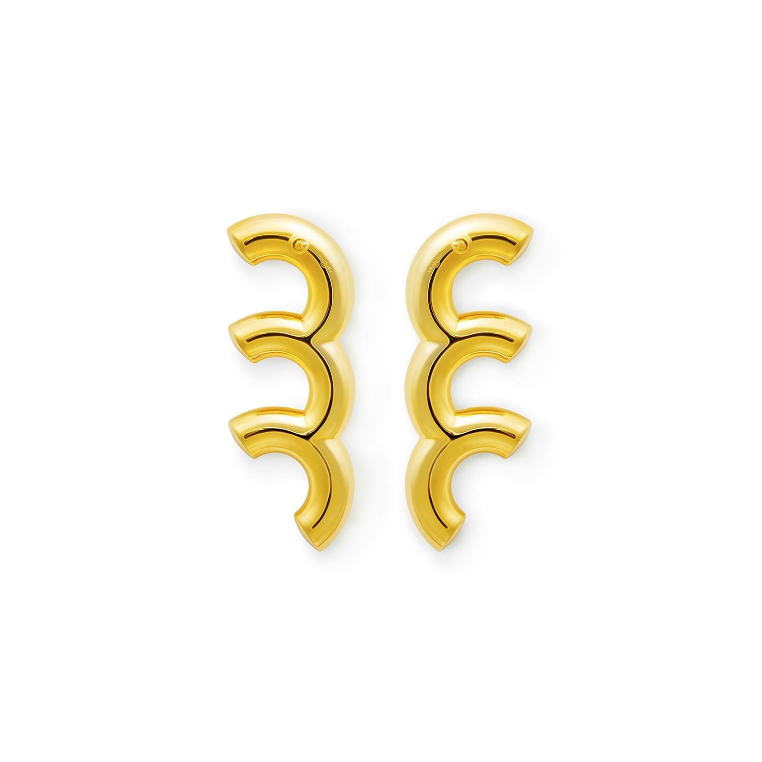 Mistova's Leap Earrings are a strong modernist statement piece. Easy to wear made from high quality 18k gold. The fluid and organic shape brings to mind all the beauty and curiosities living in our oceans.