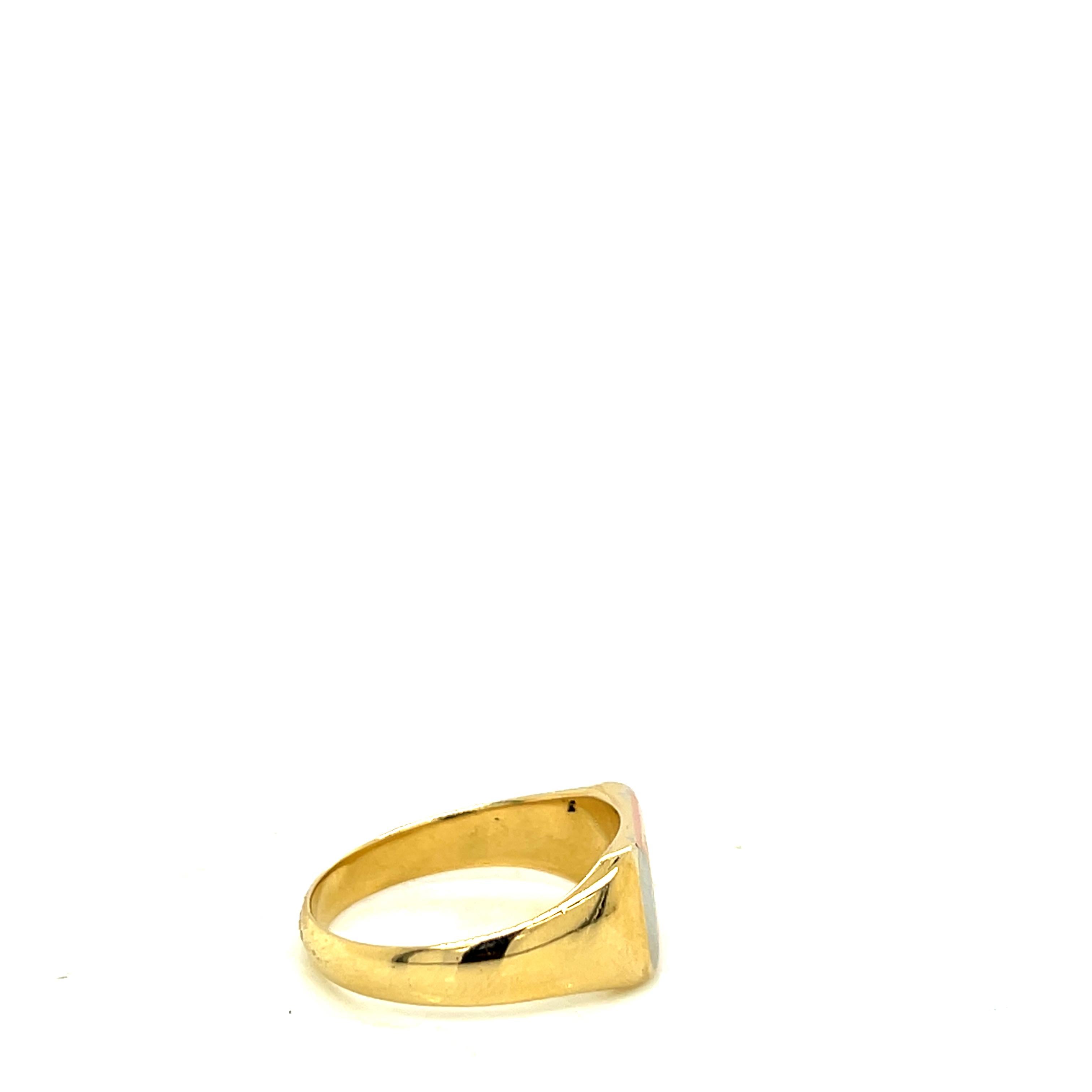 Medieval 18 Carat Gold Masonic Ring For Sale
