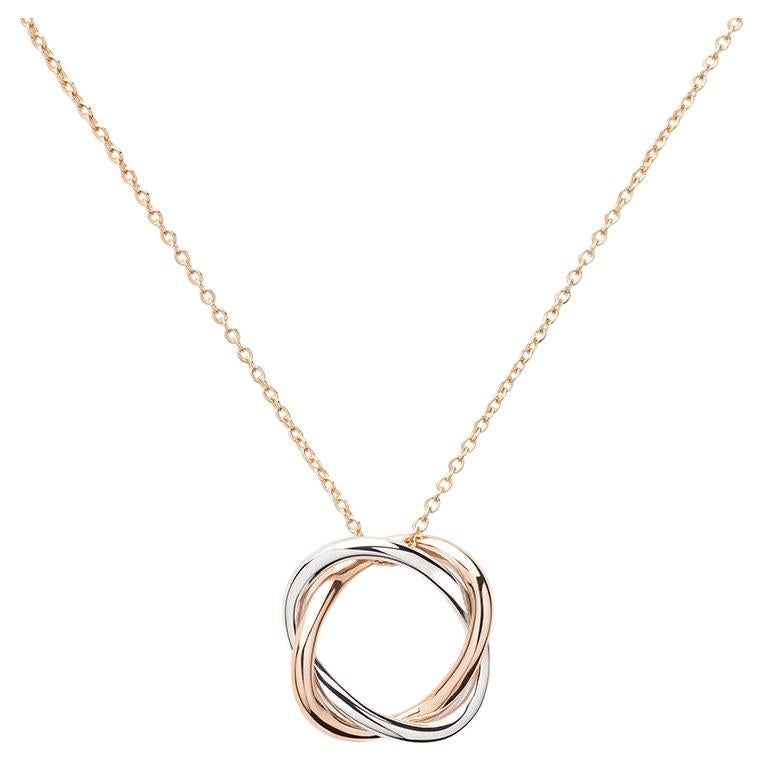 18 Carat Gold Necklace, Rose and White Gold, Tresse Collection