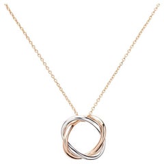 18 Carat Gold Necklace, Rose and White Gold, Tresse Collection