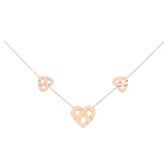 18 Carat Gold Necklace, Rose Gold, Coeur Entrelacé Collection