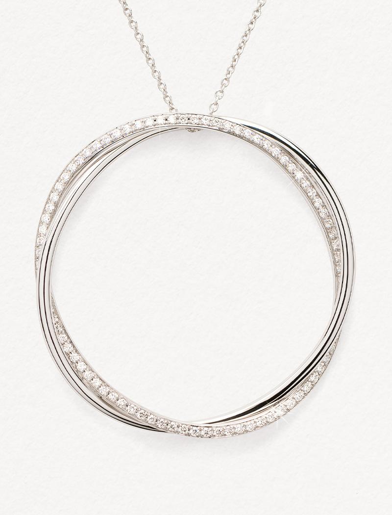 Modern 18 Carat Gold Necklace, White Gold, Diamonds, Tresse Collection For Sale