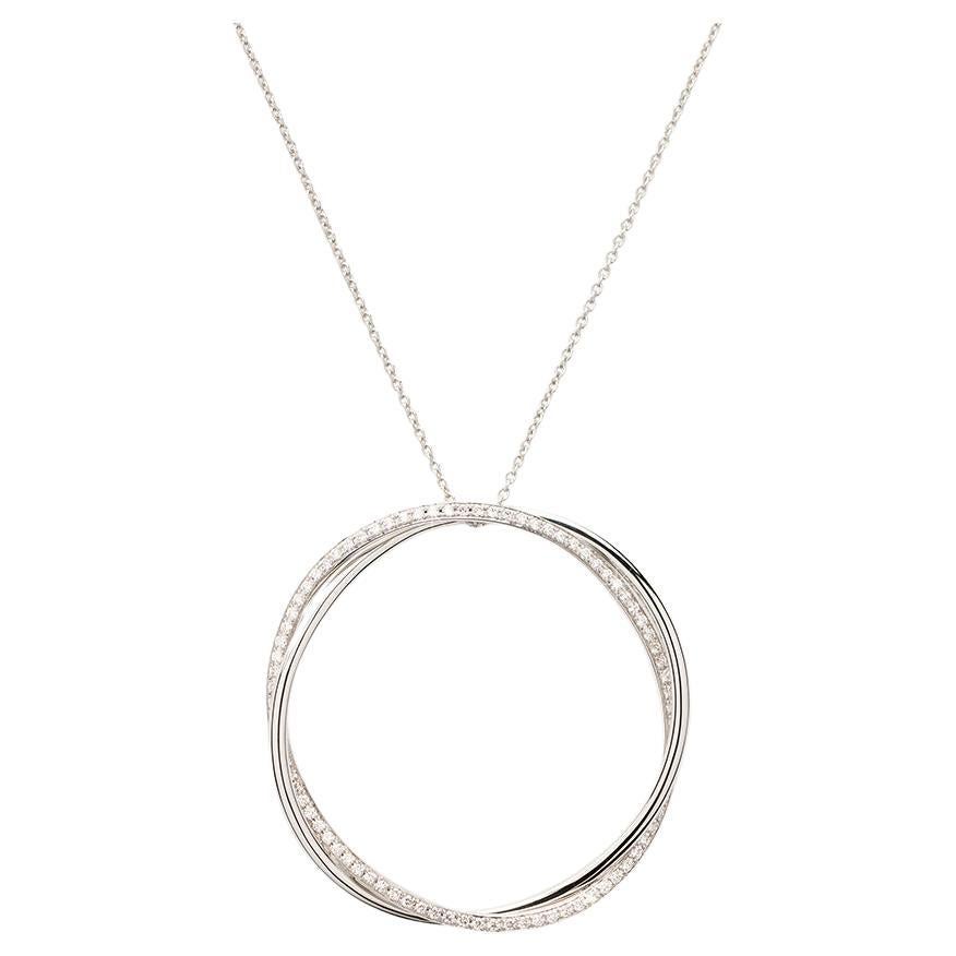 18 Carat Gold Necklace, White Gold, Diamonds, Tresse Collection For Sale