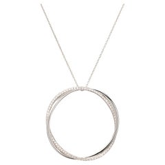 18 Carat Gold Necklace, White Gold, Diamonds, Tresse Collection