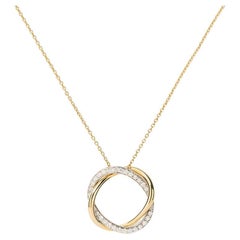18 Carat Gold Necklace, Yellow and White Gold, Diamonds, Tresse Collection