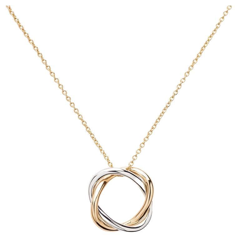 18 Carat Gold Necklace, Yellow and White Gold, Tresse Collection For Sale
