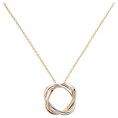18 Carat Gold Necklace, Yellow and White Gold, Tresse Collection