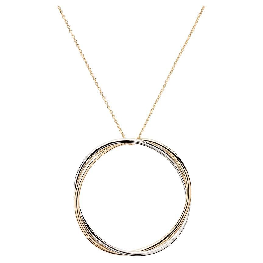 18 Carat Gold Necklace, Yellow and White Gold, Tresse Collection For Sale
