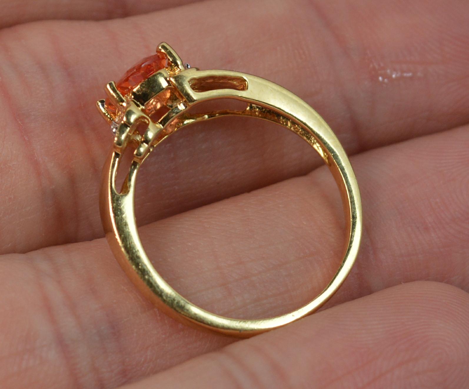 orange padparadscha sapphire ring