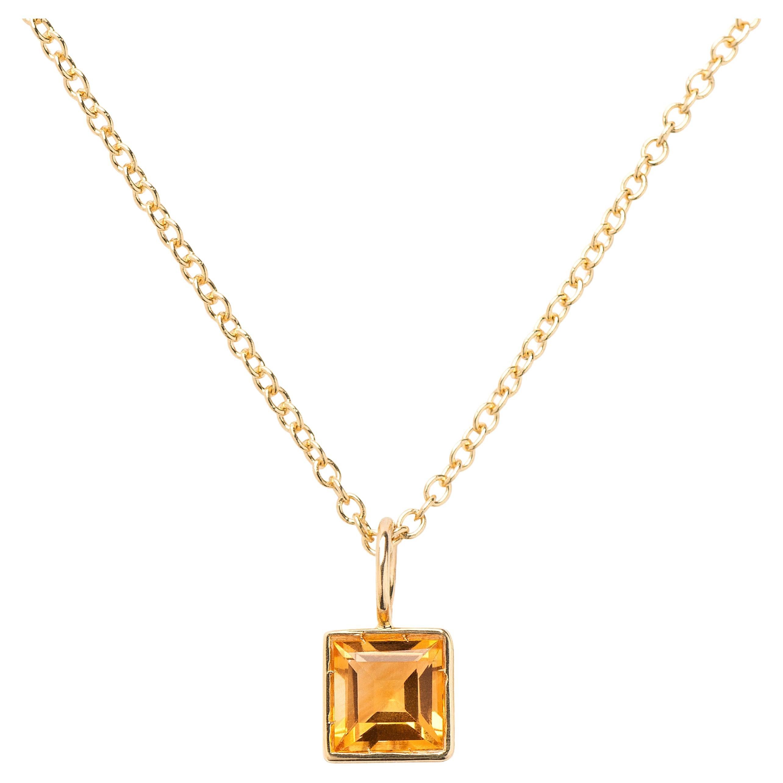 18 Carat Gold Pendant, Yellow Gold, Citrine, Lolita Collection