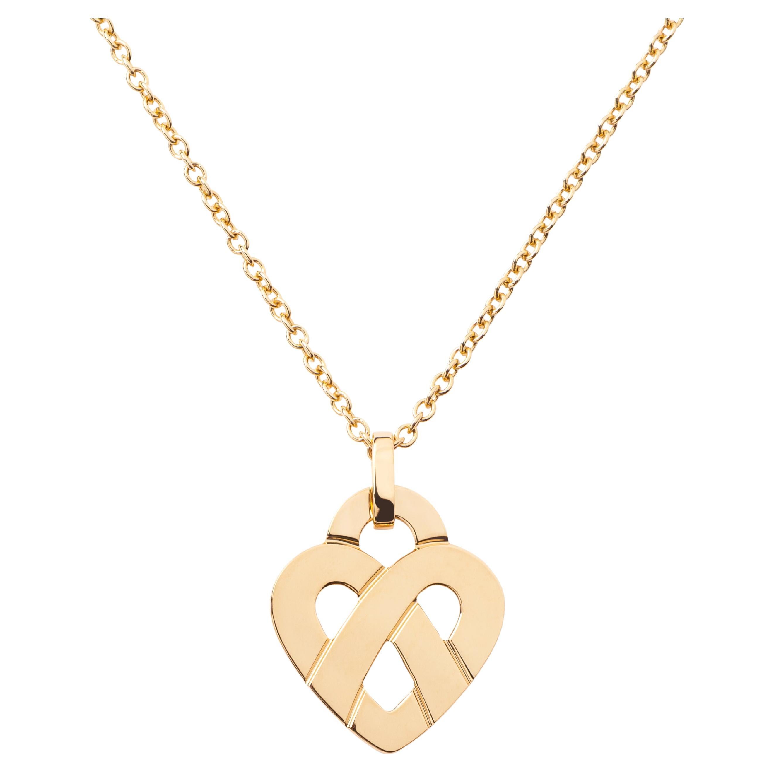 18 Carat Gold Pendant, Yellow Gold, Coeur Entrelacé Collection