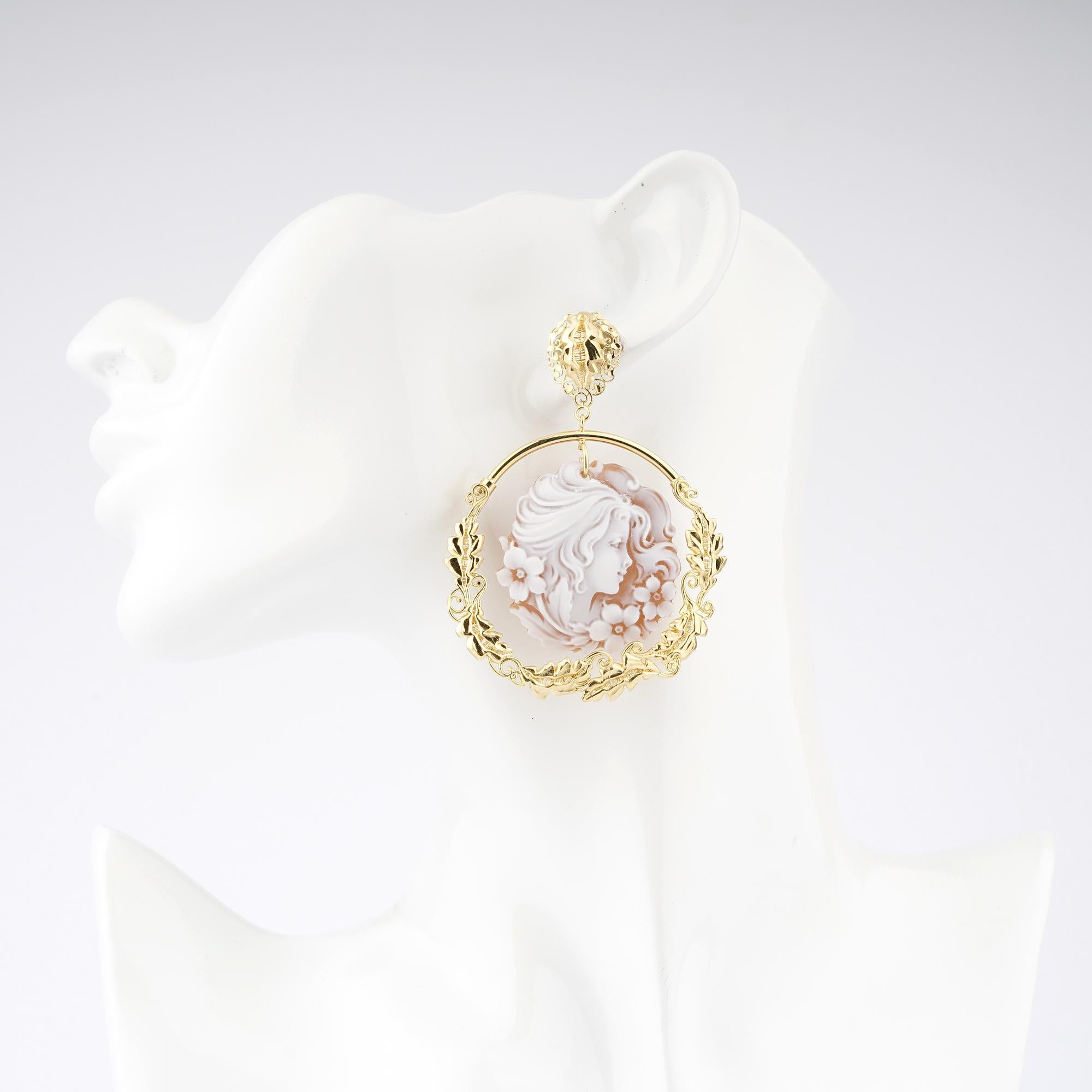 cameo earrings gold