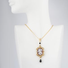 18 Carat Gold Plated 925 Sterling Silver with Sea Shell Cameo Necklace