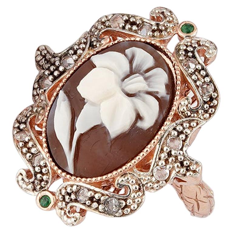 Collier pendentif camée + chaîne 45cm en plaqué or 750/000
