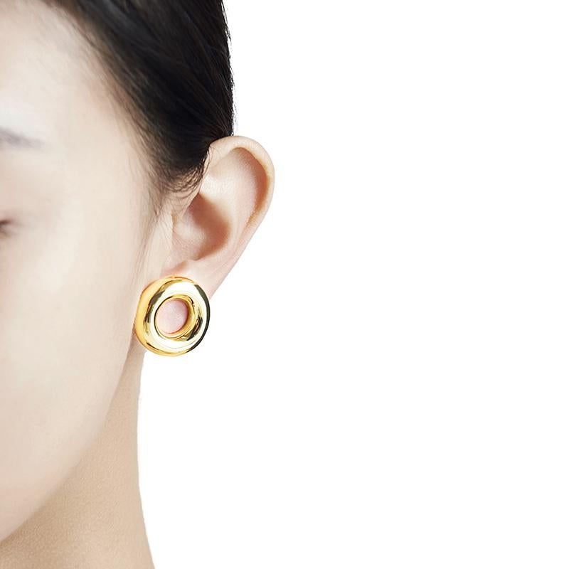 Modern 18 Carat Gold Proton Earring For Sale