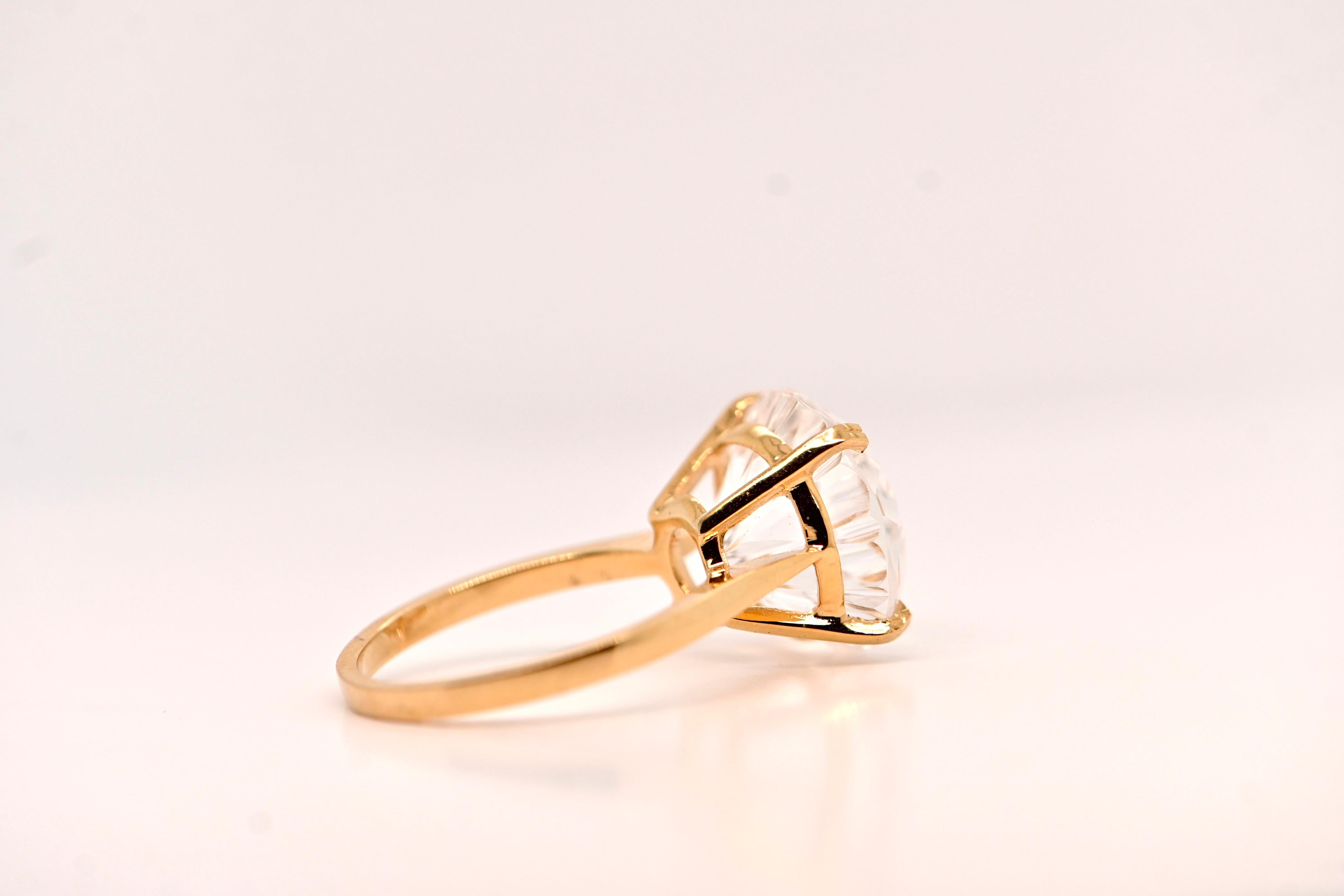 Anello in oro 18 carati con zirconi taglio Brilliante in vendita 2
