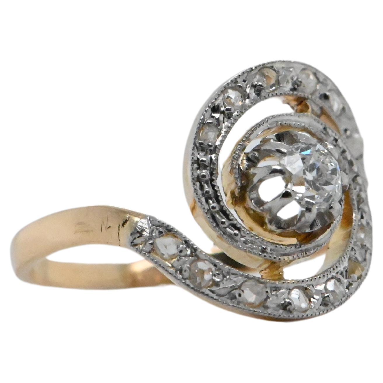 18 Carat Gold Ring Adorned With Diamonds Totaling 1 Carat