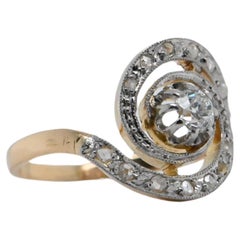 18 Karat Goldring mit Diamanten von insgesamt 1 Karat geschmückt