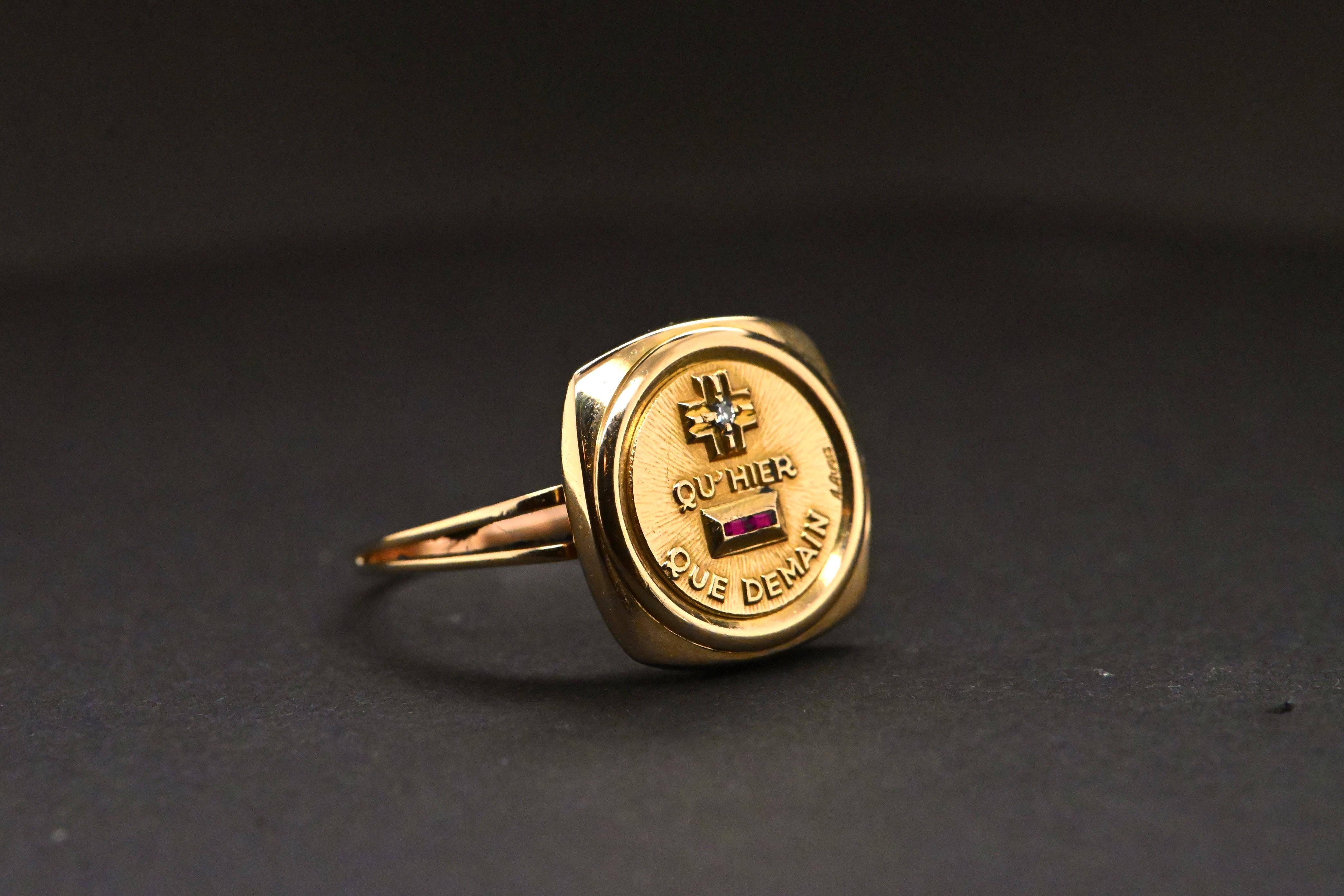 Brilliant Cut 18 Carat Gold Ring More Than Yesterday Less Than Tomorrow Augis