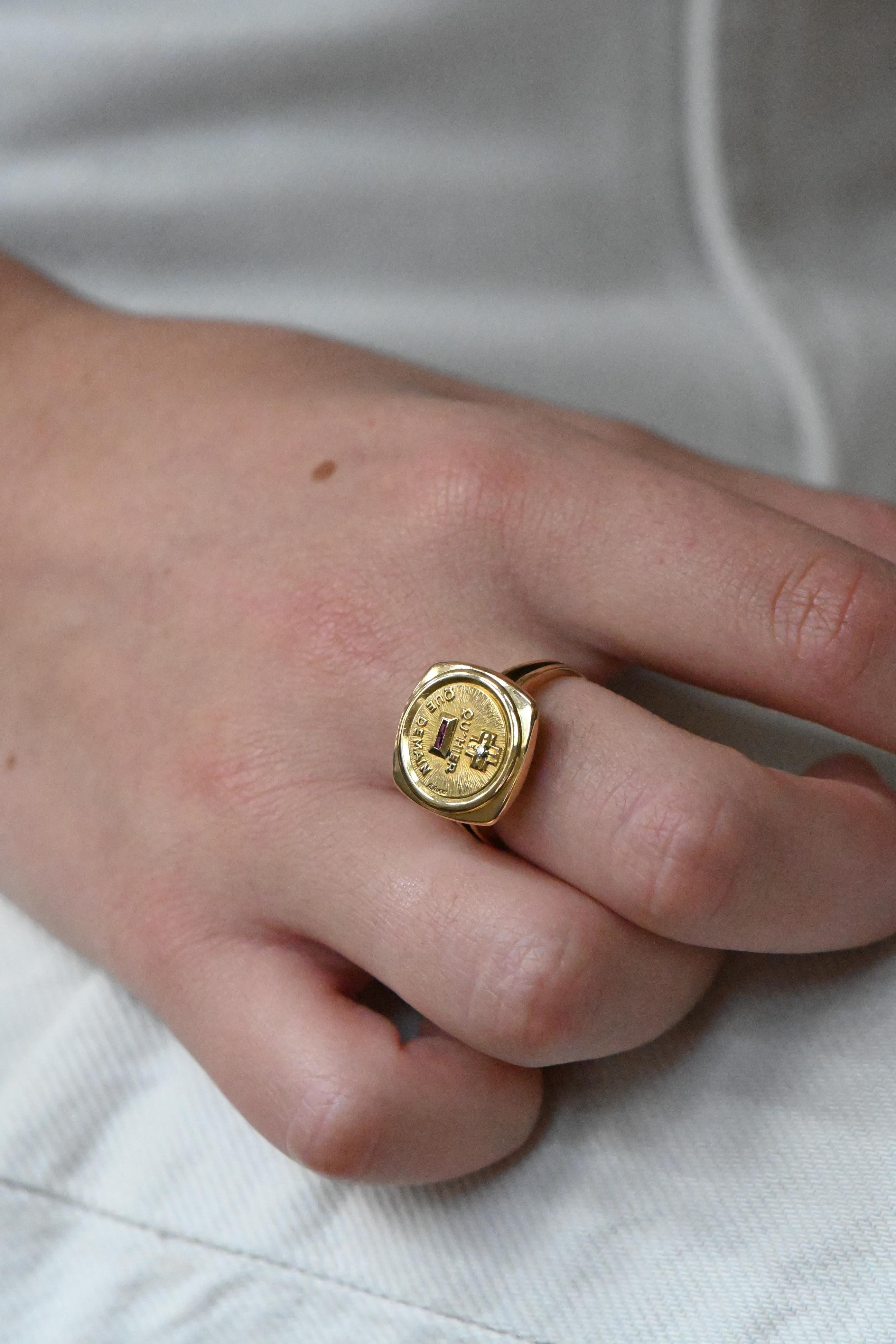 18 Carat Gold Ring More Than Yesterday Less Than Tomorrow Augis 1