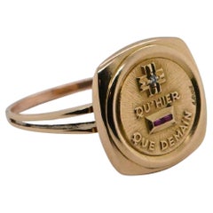 Anello in oro 18 carati Più di ieri meno di domani A. Augis