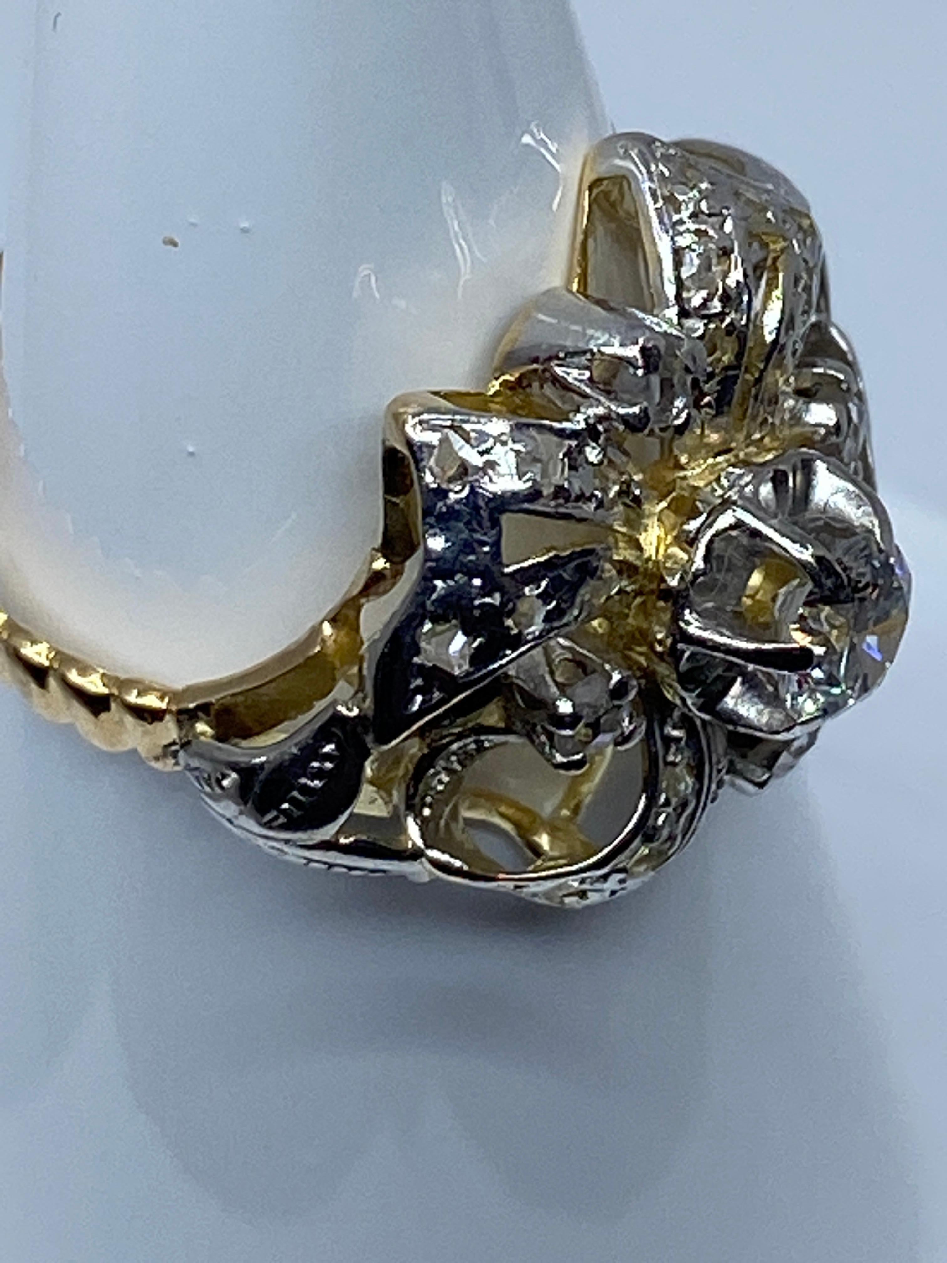Bague en or 18 carats style Napoléon III sertie de diamants  en vente 7
