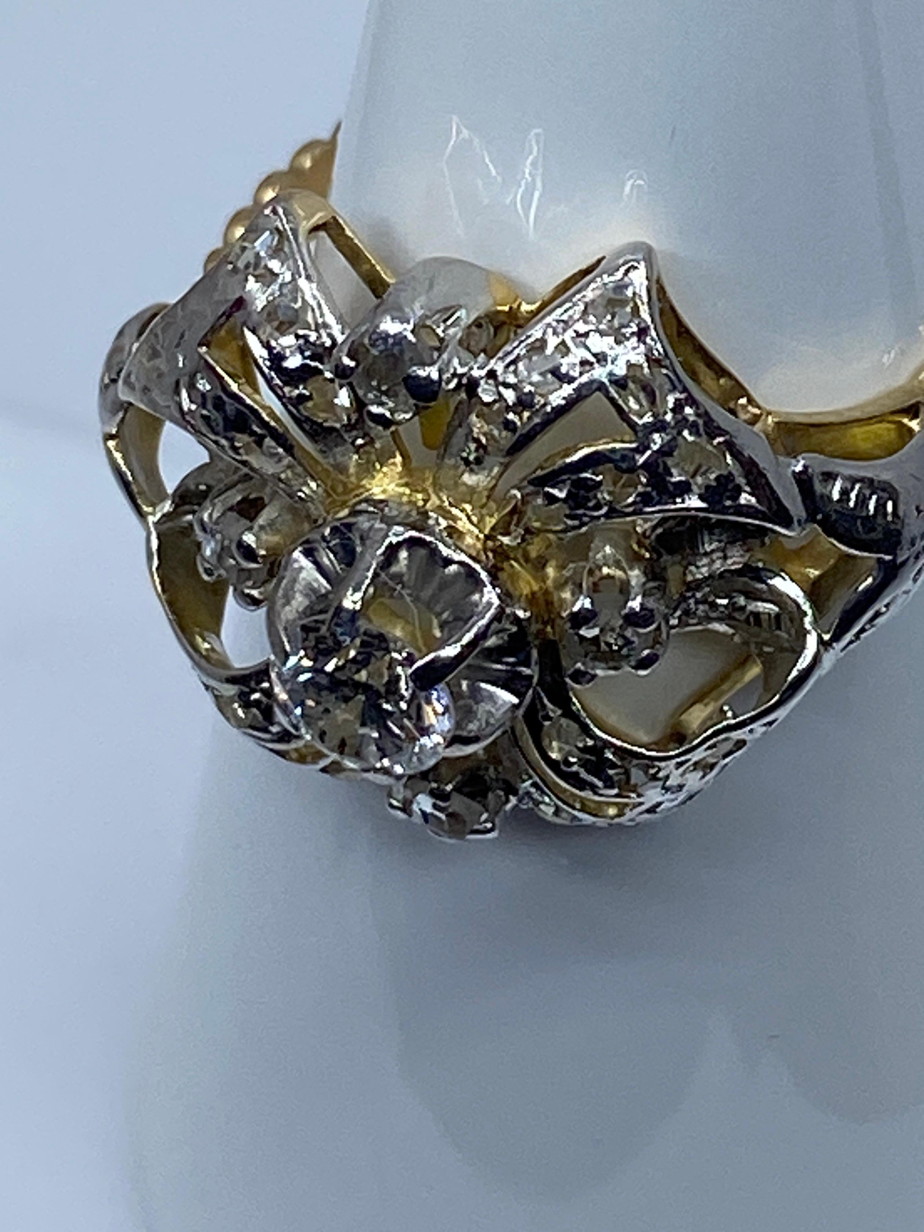 Bague en or 18 carats style Napoléon III sertie de diamants  en vente 14
