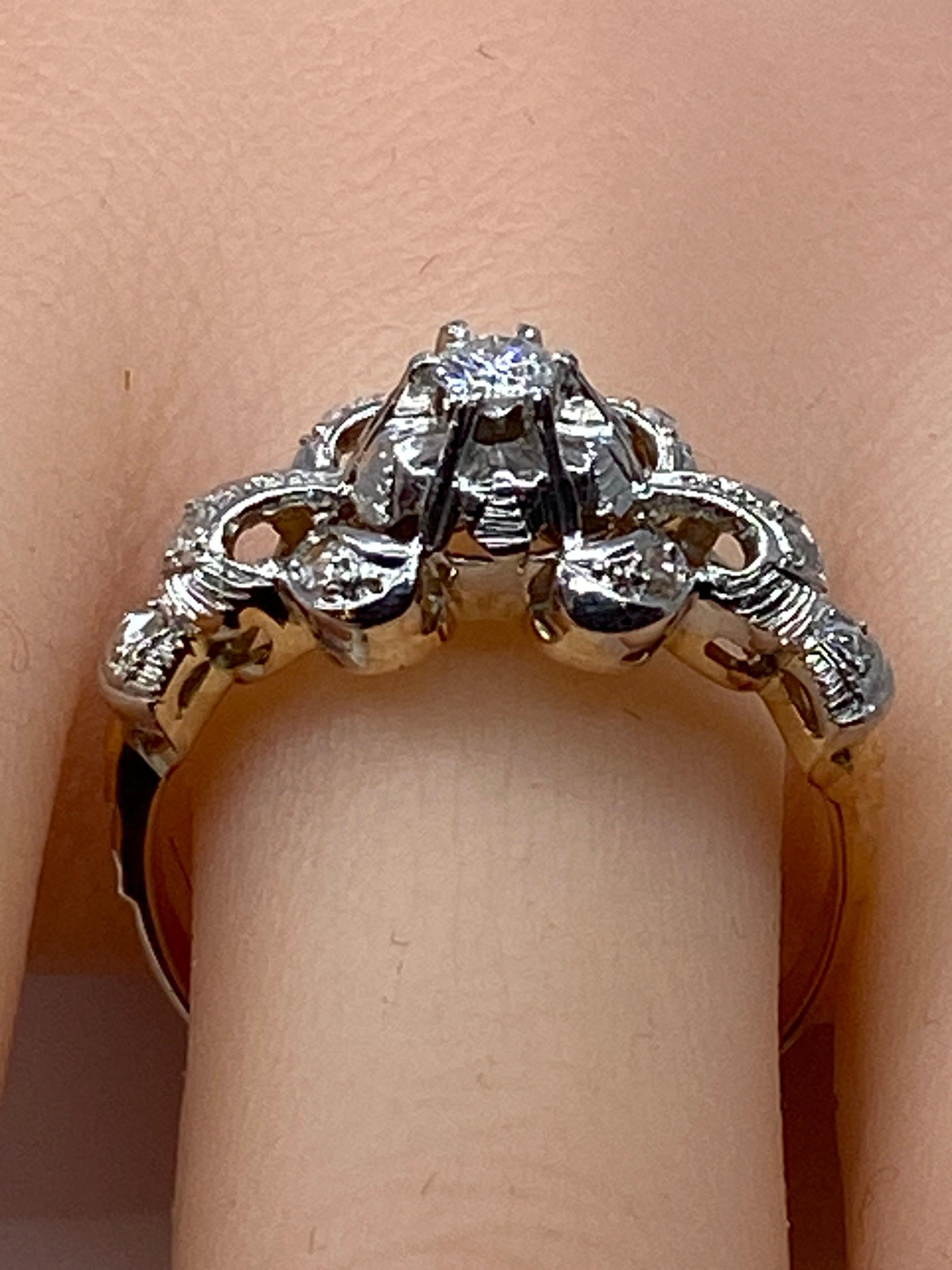 18 Carat Gold Ring «Ribboned Bangle» Model Set with Diamonds 6