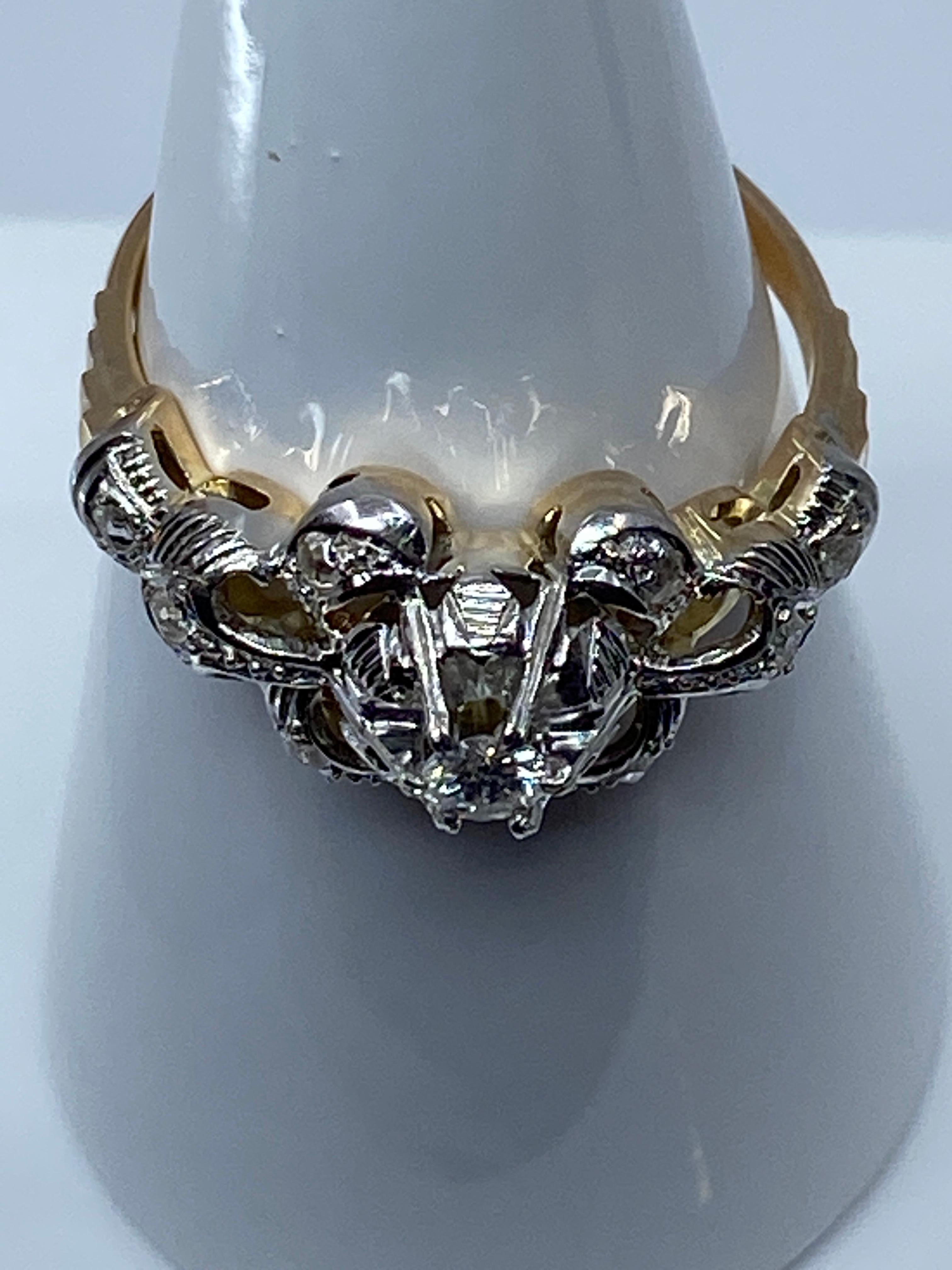18 Carat Gold Ring «Ribboned Bangle» Model Set with Diamonds 13