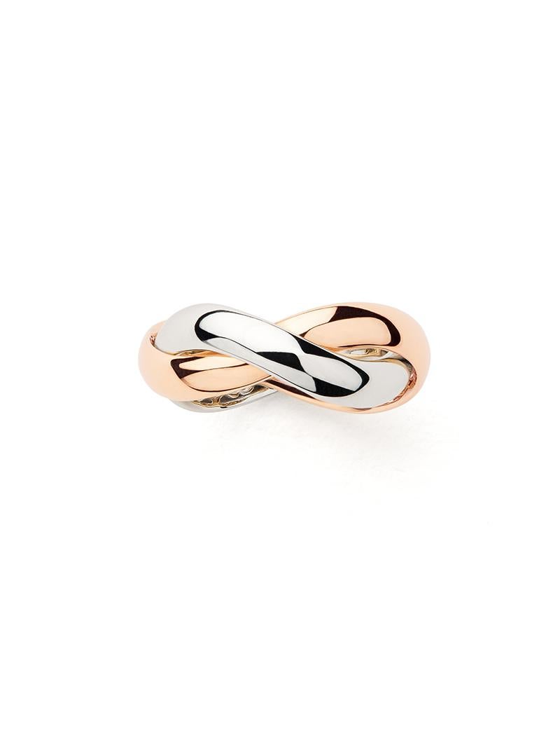 These two strands of delicately intertwined gold sparkle with light for every occasion and accompany the wearer with a delicate tinkling music.

Medium Tresse rose gold and white gold ring.

This ring is available in other sizes: 48, 49, 50, 51, 52,