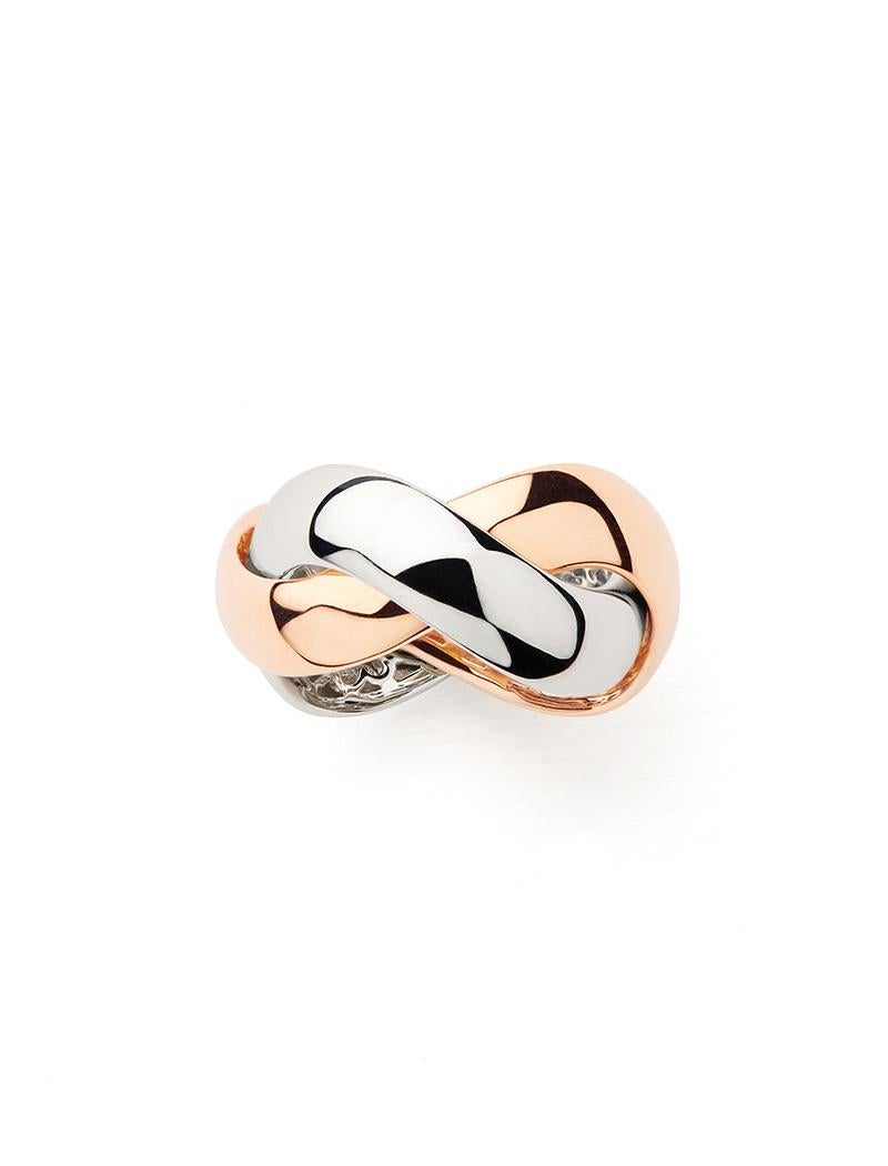 These two strands of delicately intertwined gold sparkle with light for every occasion and accompany the wearer with a delicate tinkling music.

Tresse rose gold and white gold ring.

This ring is available in other sizes: 48, 49, 50, 51, 52, 53,