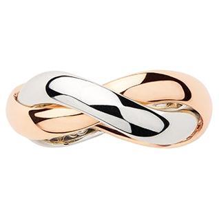 18 Carat Gold Ring, Rose and White Gold, Tresse Collection