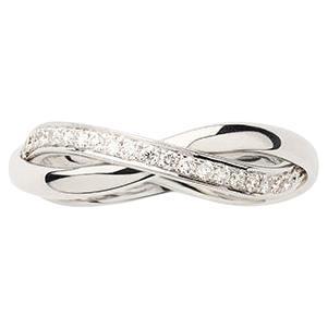 18 Carat Gold Ring, White Gold, Diamonds, Tresse Collection