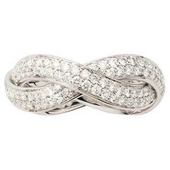 18 Carat Gold Ring, White Gold, Diamonds, Tresse Collection